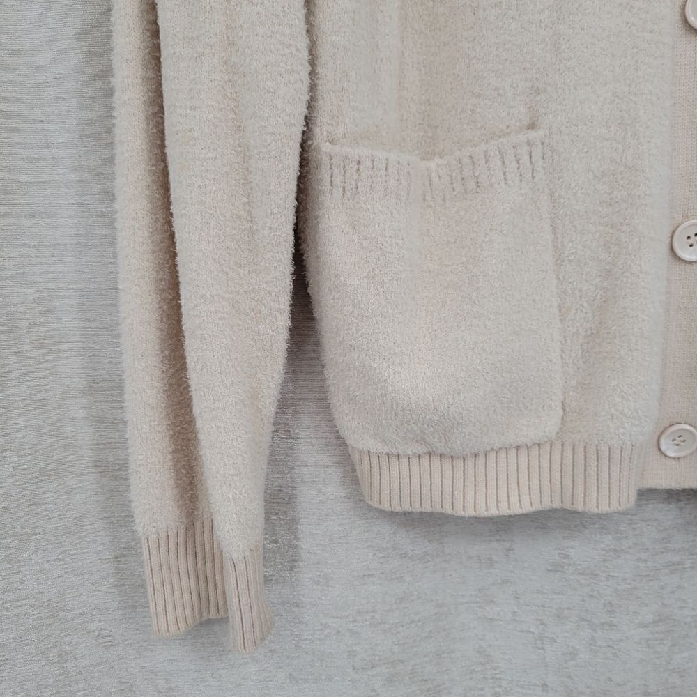 Joie Cream Cardigan Fuzzy Butter Soft Cardigan Women's Size Large - Picture 4 of 10
